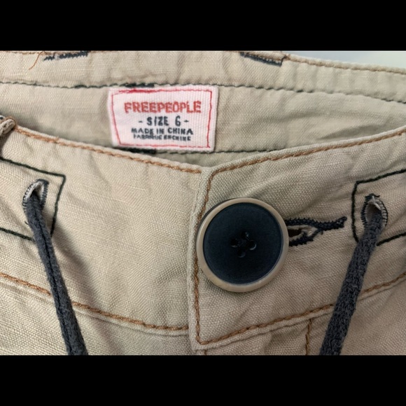 Free People Lightweight Khaki Flare Pants 6 8 - Picture 6 of 10